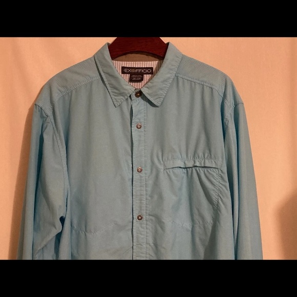 Exofficio Other - ExOfficio Men's Blue Outdoor Hiking Fishing Long Sleeve Snap Up Shirt Size 2XL